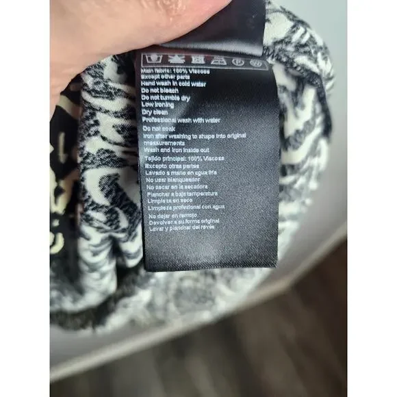 BA&SH Lia printed pleated crepe mini dress sz 8 3/4 sleeve beachy festival boho - Picture 8 of 12